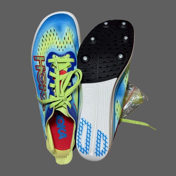Hoka Cielo Track Spike FLYX USM6.5 USW8 NWOB Lettuce/Virtual Blue - Picture 5 of 6